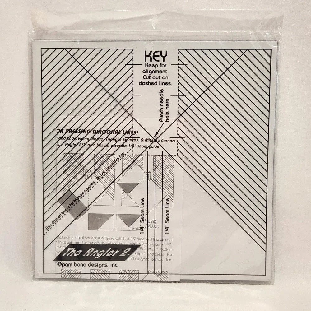 NEW/SEALED Pam Bono Designs The‎ Angler 2 Quilters Tool for Angles Seam Guide